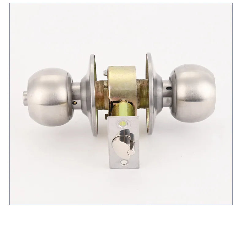 Anti-bumping House Door Handle Lock With Knobs Interior Round for Bedroom Bathroom Stainless Turn Thumb Armored Privacy Articles