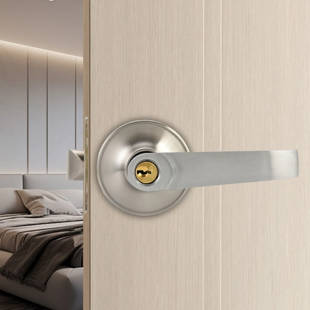 Household Door Handle Lock Round Security Privacy Sliding Front Doors Entrance Keyed Locks for Bedroom Living Room