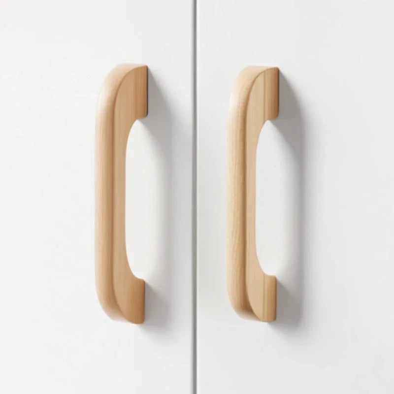 Drawer Furniture Wooden Door Cupboard Handles  Solid Wood Kitchen Cabinet Handle Drawer Knobs for Furniture