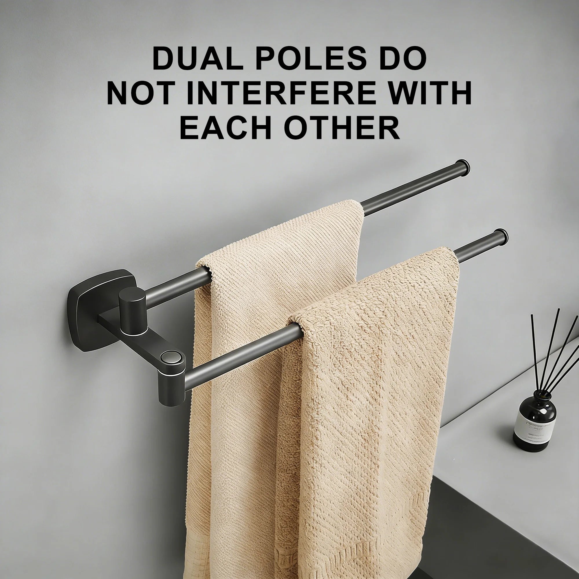 Bathroom towel bar, folding towel rack
