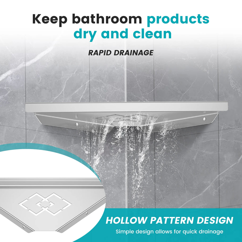 Stainless Steel Bathroom Shelf Shampoo Makeup Shower Storage Shelf Bathroom Wall Mount Corner Organizer Rack