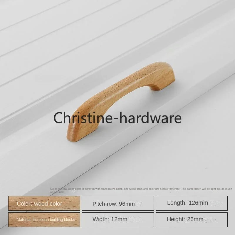 Simple Modern Wooden Cabinet Round Single-hole Handle Drawer Door Kitchen Shoe Cabinet Solid Wood Log Handle