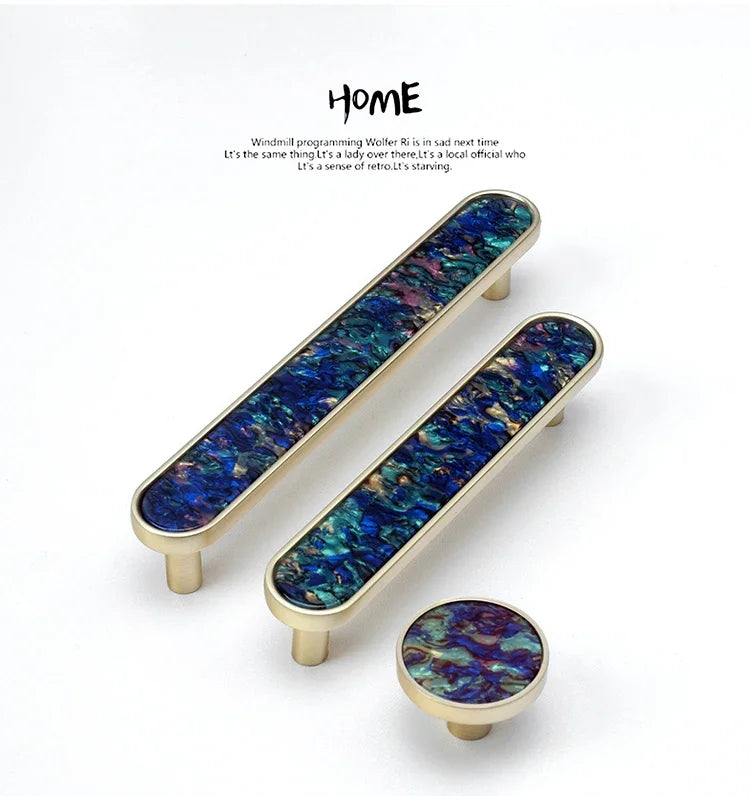 Handles Drawer Cabinet Furniture Kitchen Handles for Cabinet Knob Door Drawer Furniture Kitchen Knob Brass Polychrome Shell