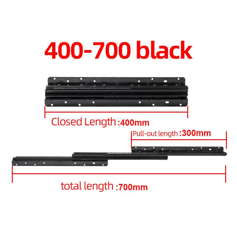 1Pcs Bottom Mount Heavy Duty Drawer Slides 260 LB Load Capacity Full Extension Ball Bearing Cabinet Hidden Stair Rail 400-900mm