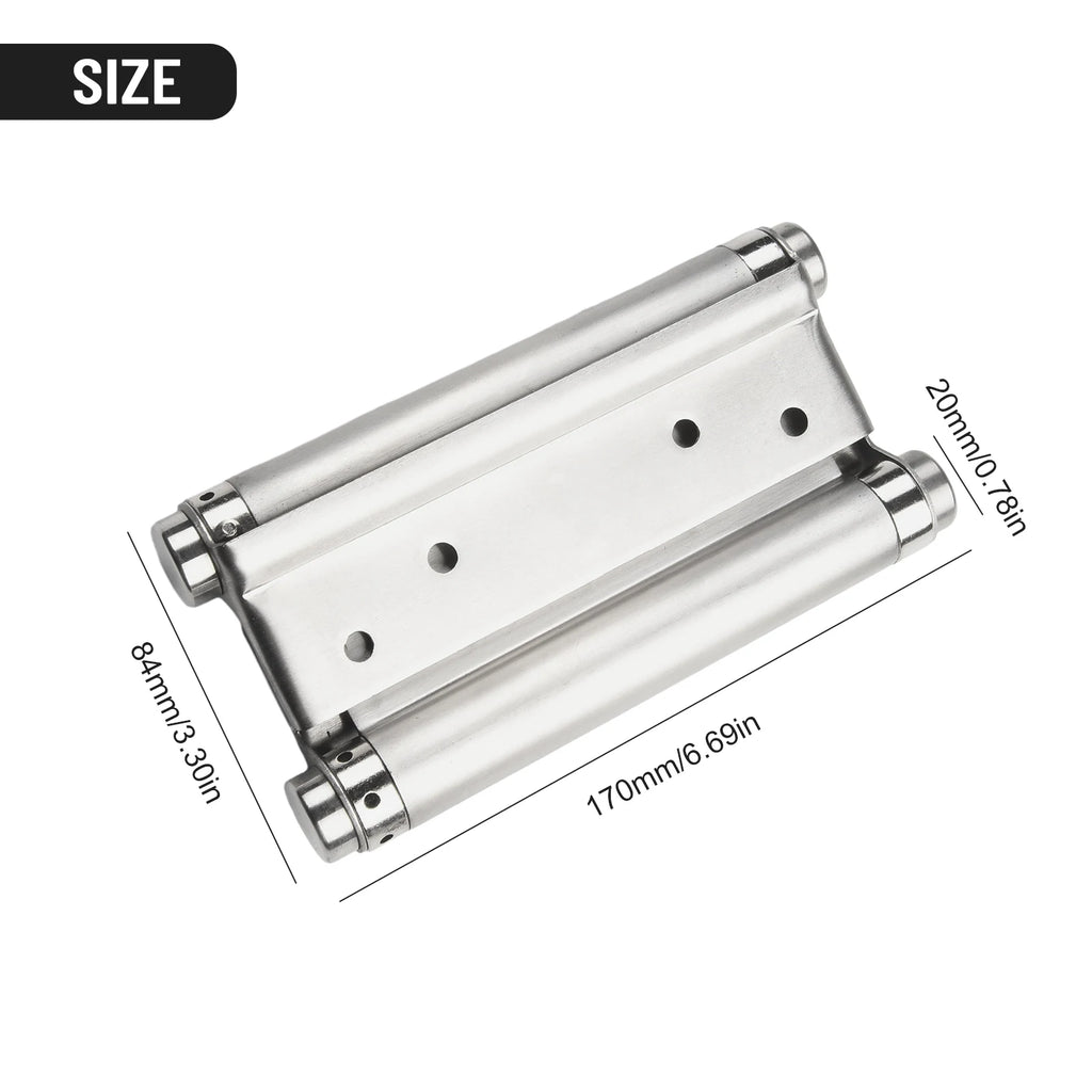 Double Spring Hinge Two-Way Free Door Hinge Stainless Steel  Automatic Door Closing Garage Door Hinges Fence Dedicated Hardware