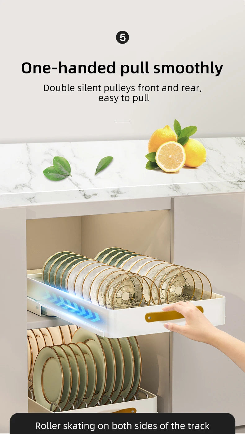 Kitchen Pull Out Shelf Slide Drawer Cabinet Slide out Shelf Dishes Organizer Cabinets Organizer with Handle Kitchen Drawer