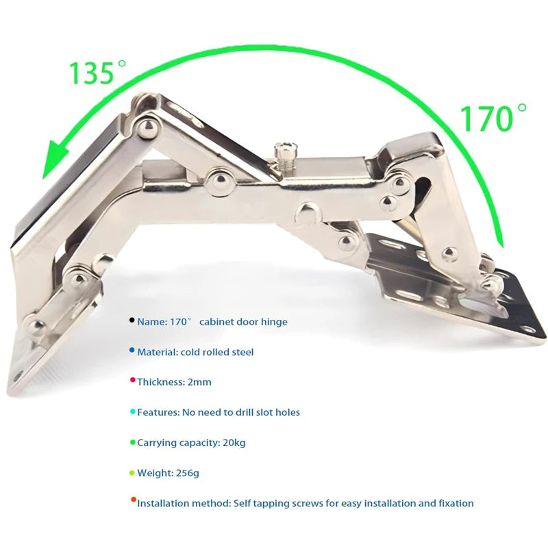 Adjustable Steel Cabinet Hinges 130-170 Degree Hydraulic Soft Close Hinges Kitchen Cupboard Doors Hinge Furniture Hardware