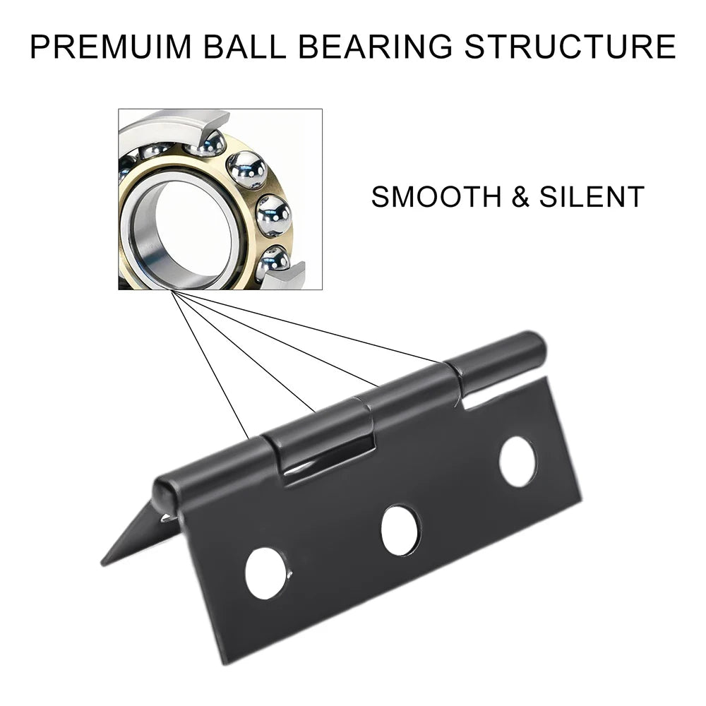 Stainless Steel Hinge for Furniture Wooden Doors Windows Cabinets Cupboards Bookcase Fitting Hardware 6 Mounting Hole with Screw