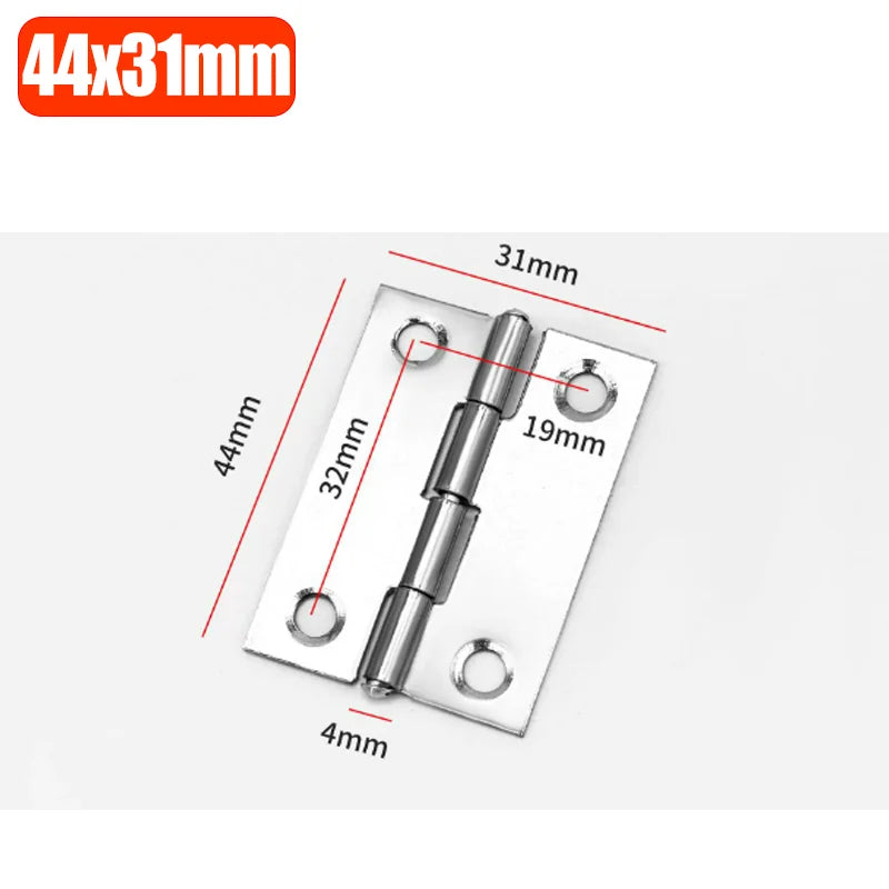 Stainless Steel Furniture Cabinet Door Hinges Window Wooden Box Folding Butt Hinges Drawer Fitting Closet Hinge Hardware Tools