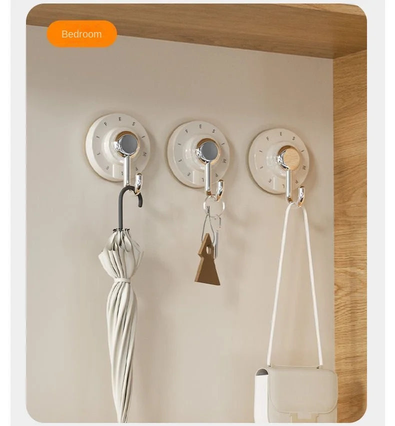 Bathroom Accessories Waterproof Rotating Suction Hooks for Bathroom Kitchen Strong Adhesive Wall Organize