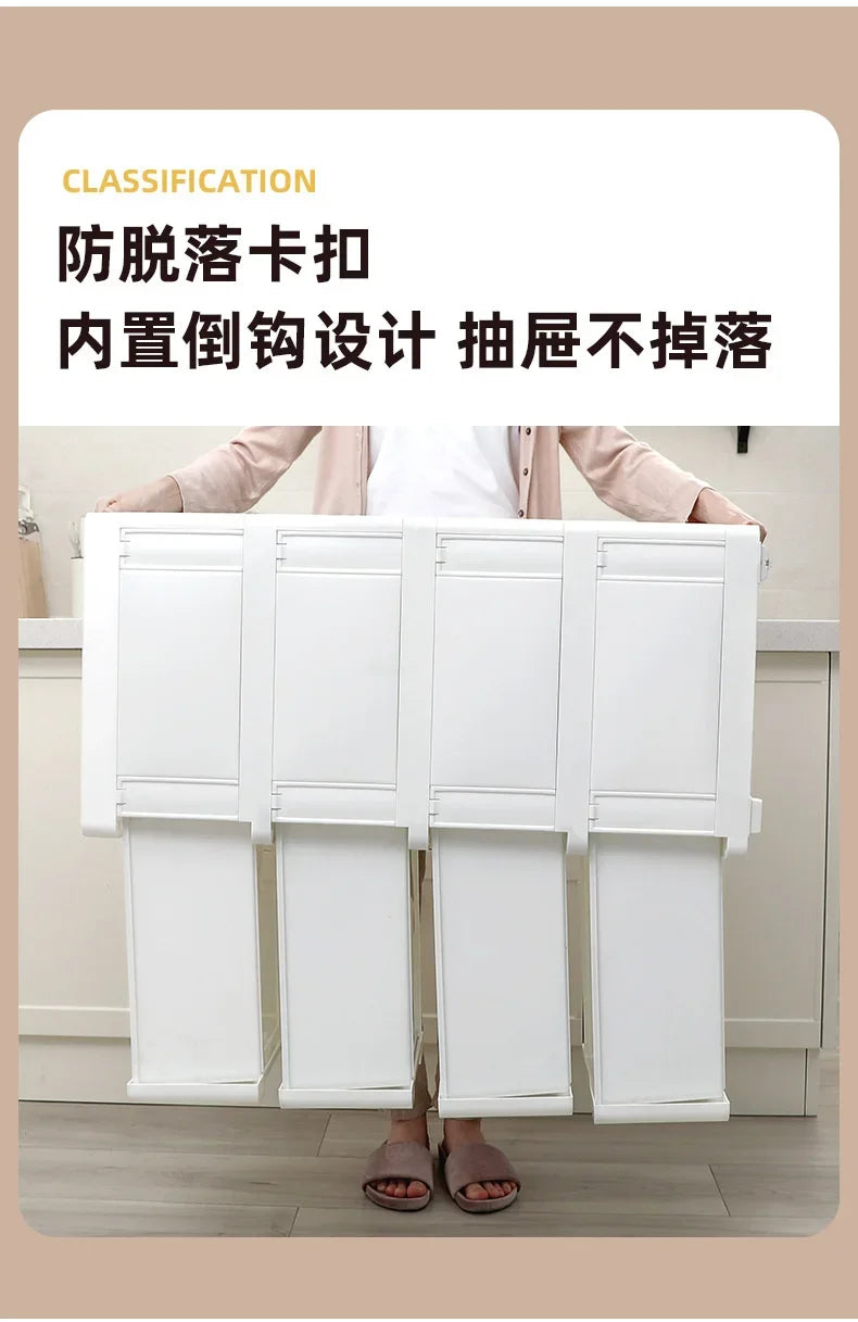 Multi-Tier Spice Holder with Pull-Out Drawer Convenient Mobile Kitchen Organizer Utility Rack for Easy Access