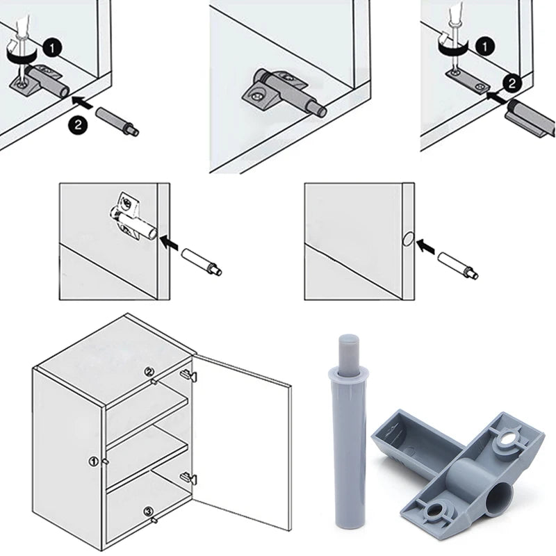 10 Kitchen Cabinet Door Drawer Soft Quiet Close Damper Buffers + Screws