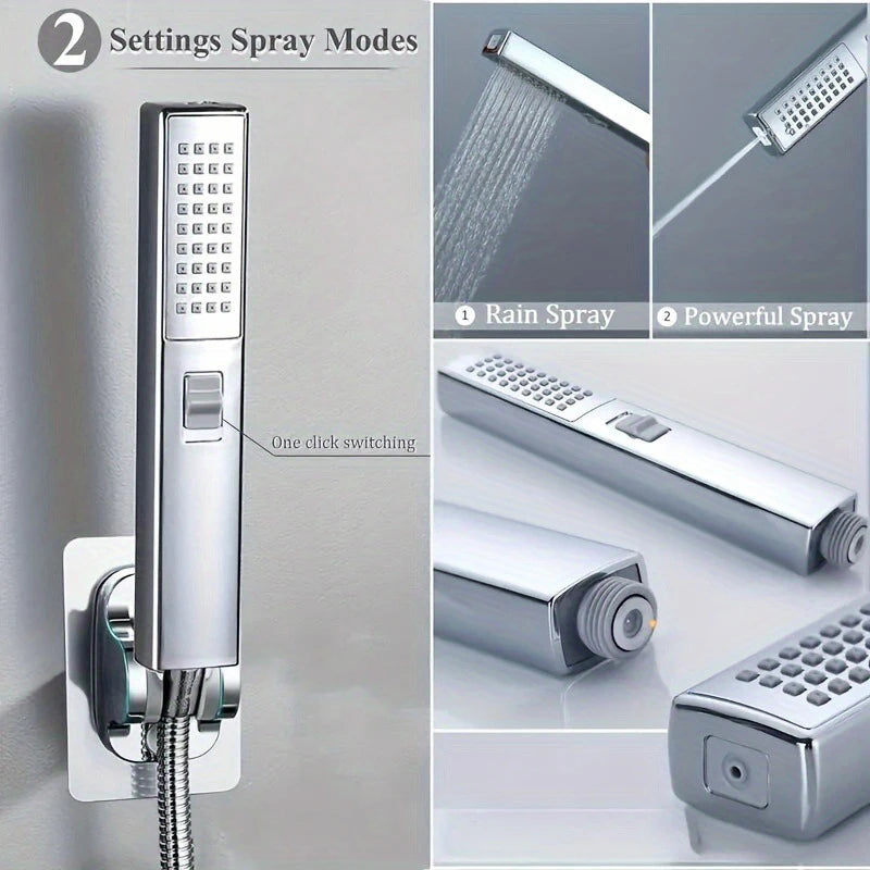 Bathroom Accessories Black Wall Stainless Steel Handheld Sprinkler Shower Mounting Black Shower&Spray 2 Function Handheld