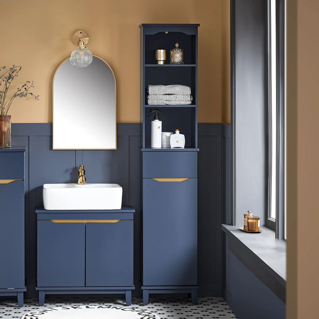 SoBuy BZR112 High wardrobe bathroom wardrobe bathroom wardrobe narrow bathroom shelf bathroom wardrobe bathroom furniture BHT approx. 35x170x30
