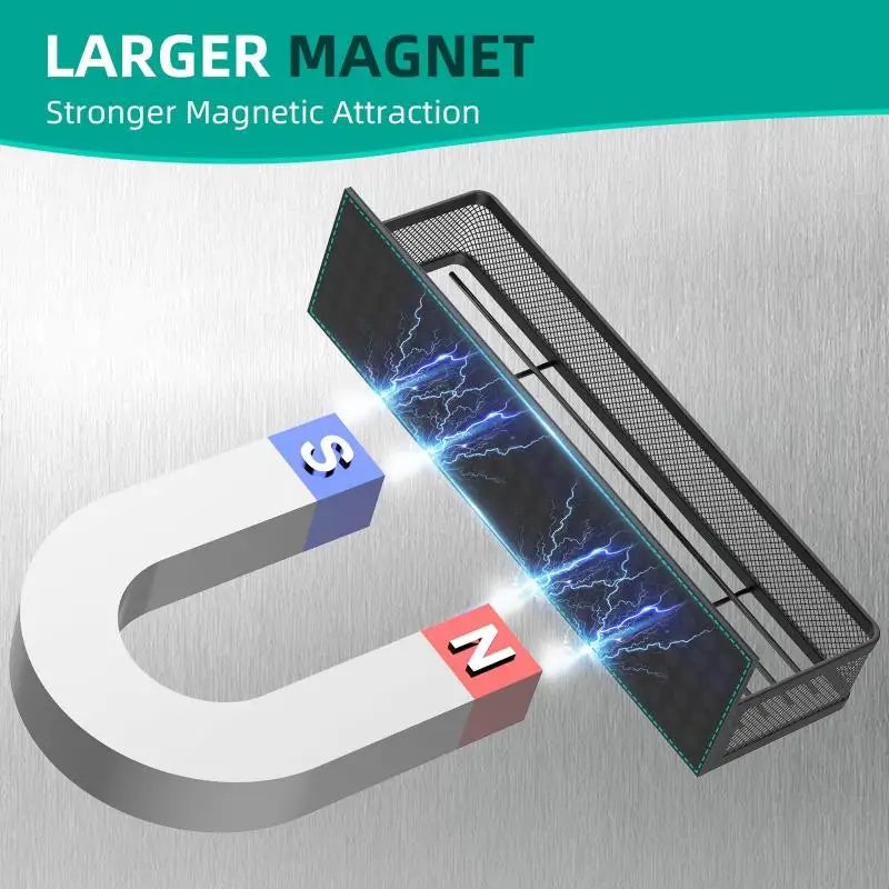 Magnetic Spice Rack Magnetic Rack for Refrigerator Spice Organizer with 8 Hook Rack Magnetic Shelfs