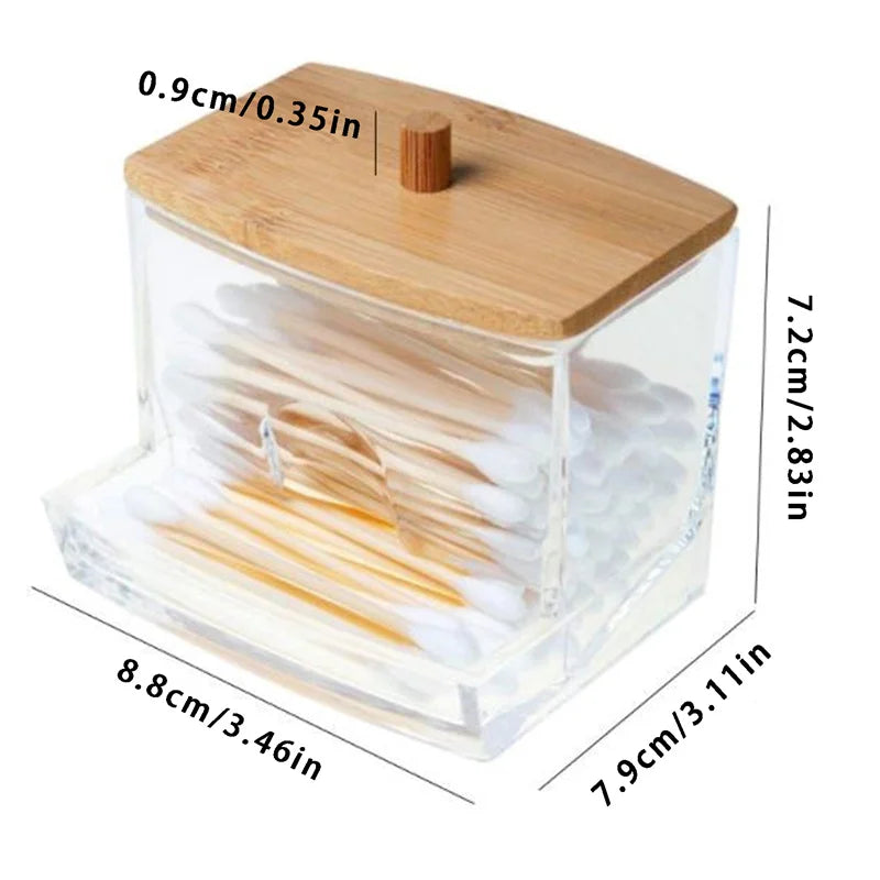 Bathroom Organizer Accessories Set Makeup Holder Storage with Clear Plastic Lids, Cotton Ball/Swabs Dispenser, Organizer Jar