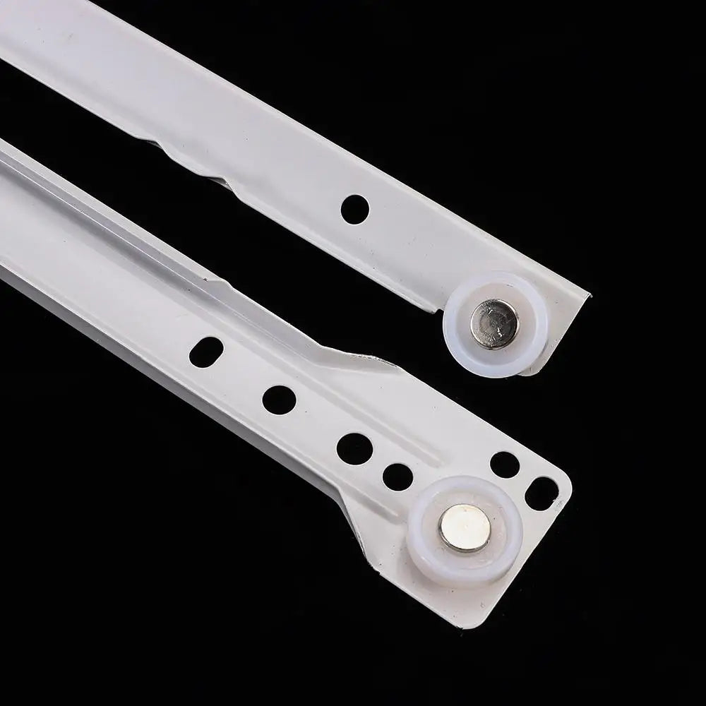 1Pair Chute Cabinets Keyboard Roller Pulley Furniture Slides Mute Two Section Drawer Track Slides Cabinet Rails