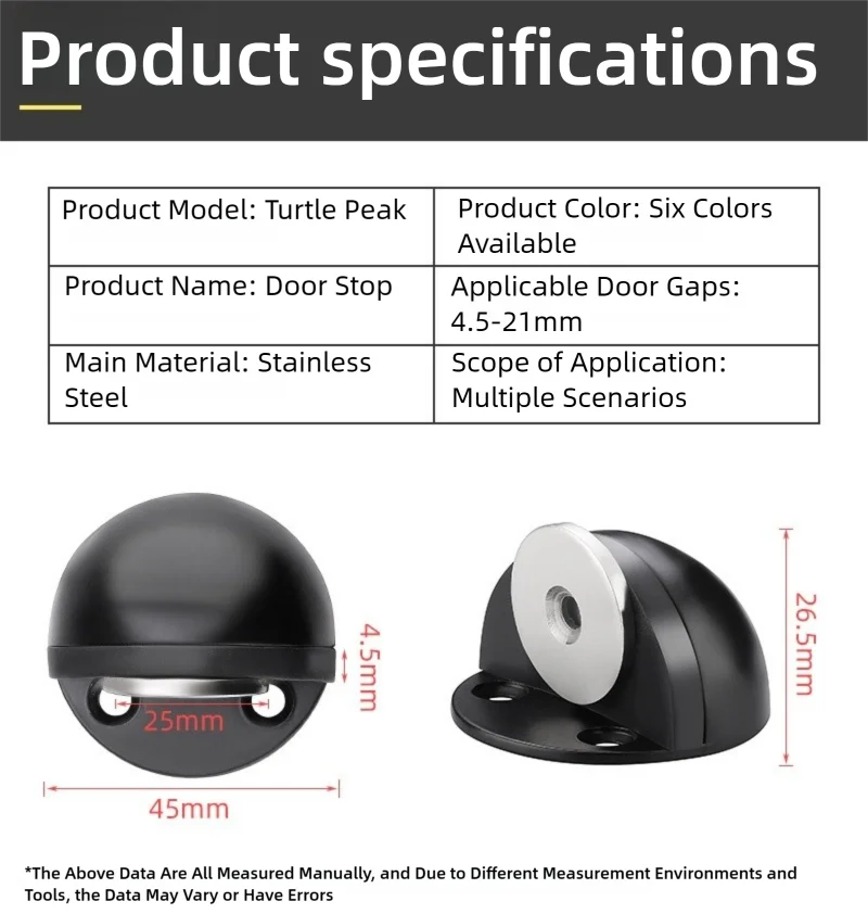New No-Drill Magnetic Door Stopper - Silicone Anti-Collision Buffer for Glass & Bedroom Doors, Windproof Floor Mount