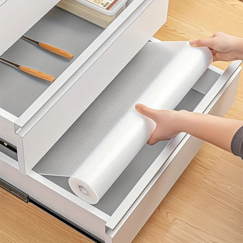 Easy-Clean Waterproof EVA Cabinet Drawer Mat Oil & Stain Resistant Cut-to-Fit for Kitchen Refrigerator Liner & Table Protection