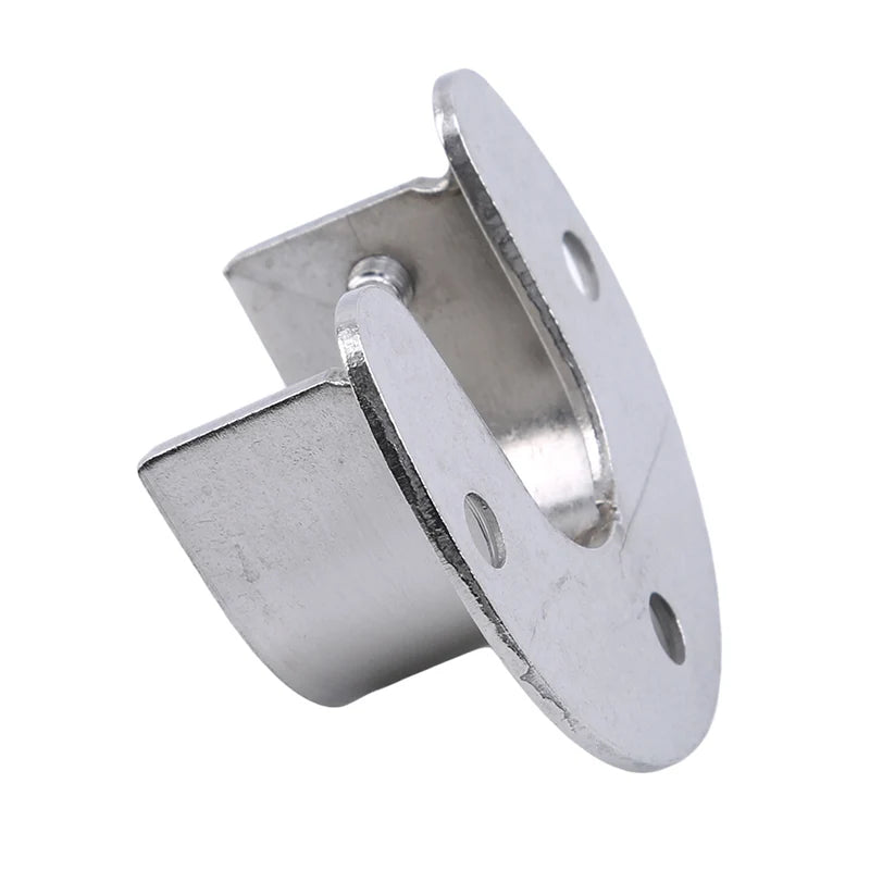Stainless Steel Clothes Rail Closet Rail Curtain Rod Shower Curtain Closet U-Shaped Rod Closet Pole Sockets Flange End Supports