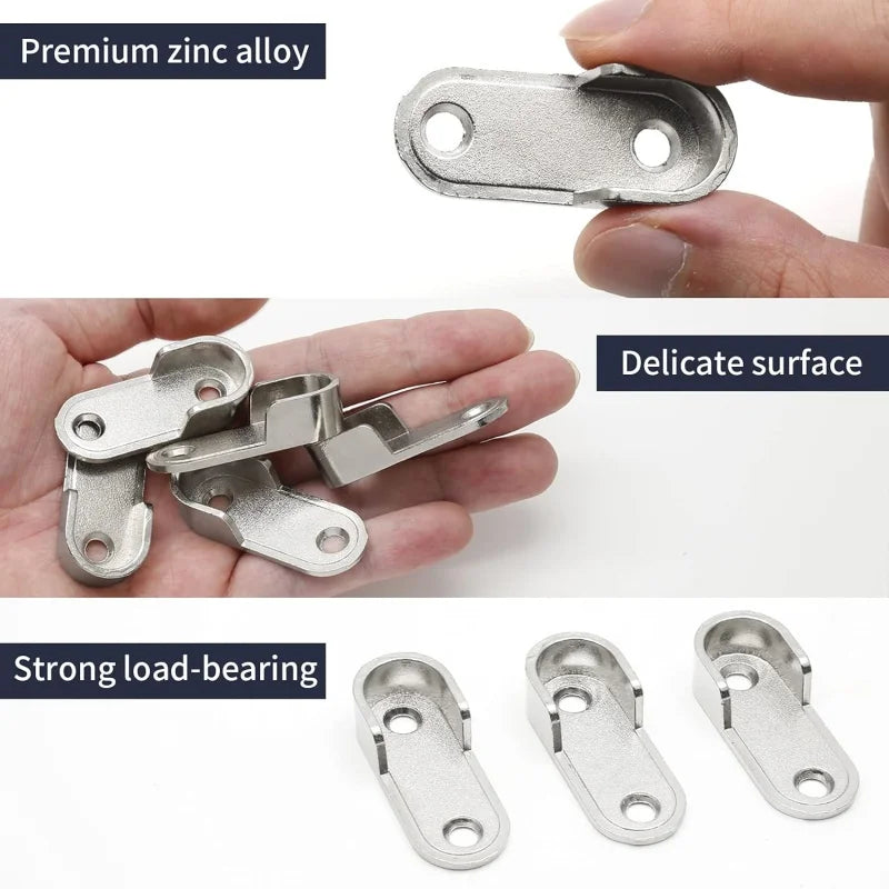 2/6/10pcs Thicken Closet Rod Brackets,Oval Hanging Clothes Rod Holder,Wardrobe Clothes Tube Support,Household Storage Organizer