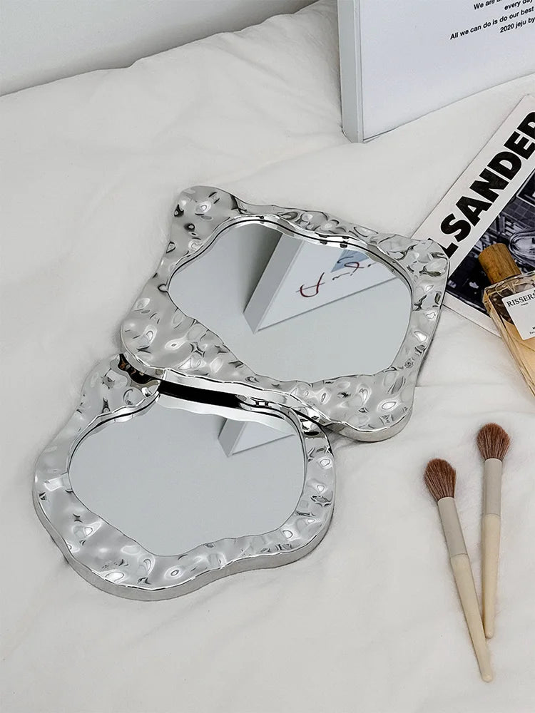 Bathroom Handled Mirror Vanity Women Design Portable Mirror Small Dorm Espejo Maquillaje Luz Home Decoration Accessories