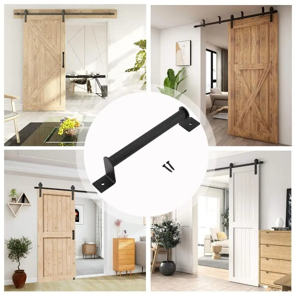 Long Base Barn Door Pull Knob Heavy Duty Black Sliding Barn Door Handle Modern Design Easy Install Barn Door Hardware