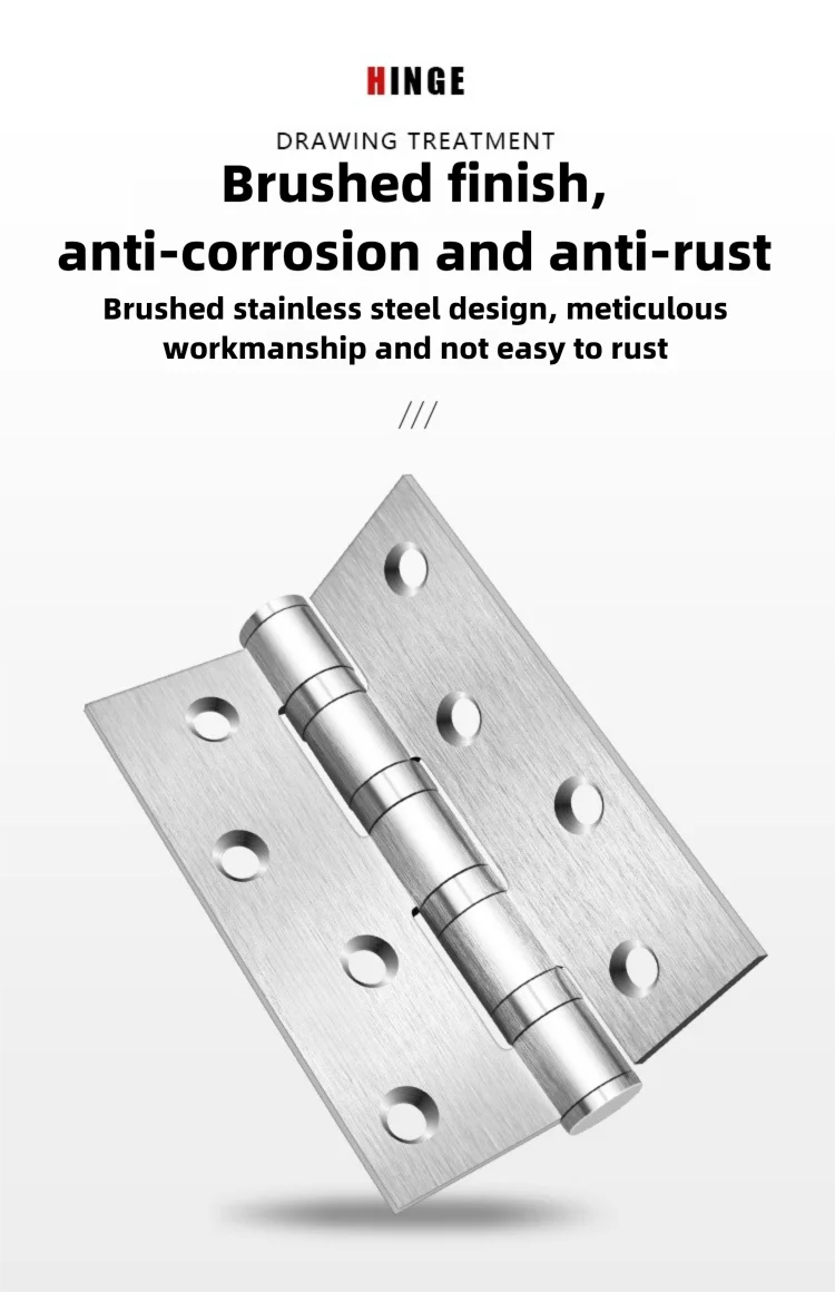 A Pair Of Stainless Steel Door Butt Hinges Furniture Hardware Decorative Accessories 4/5 Inch High-Quality Folding Hinges