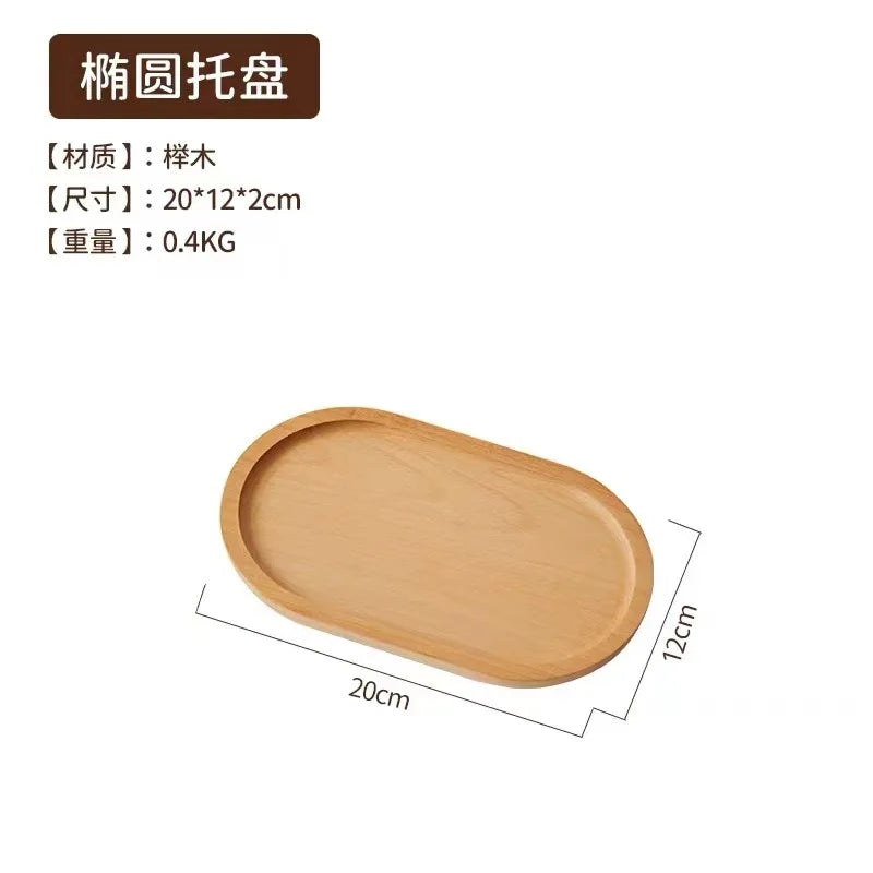 Large round Wooden Food Tray Serving Plate Waterproof l Wood Dert Plate Fruit Tray Wood Crt Decorative Item