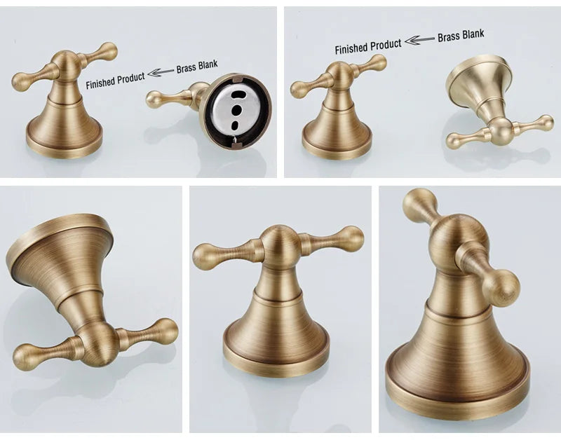 Bronze Bathroom Accessories Hardware Antique Hair Dryer Rack Coat Towel Shelf Rail Bar Shower Soap Dish Holder Toilet Brush