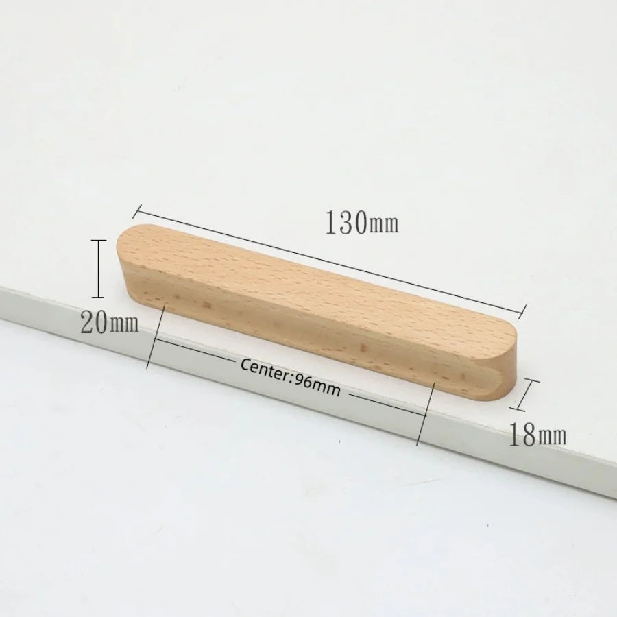 Modern Nordic Solid Wood Cabinet Handles Eco-Friendly Child-Safe Drawer Pulls for Kids Room Furniture Wooden Cabinets Pull
