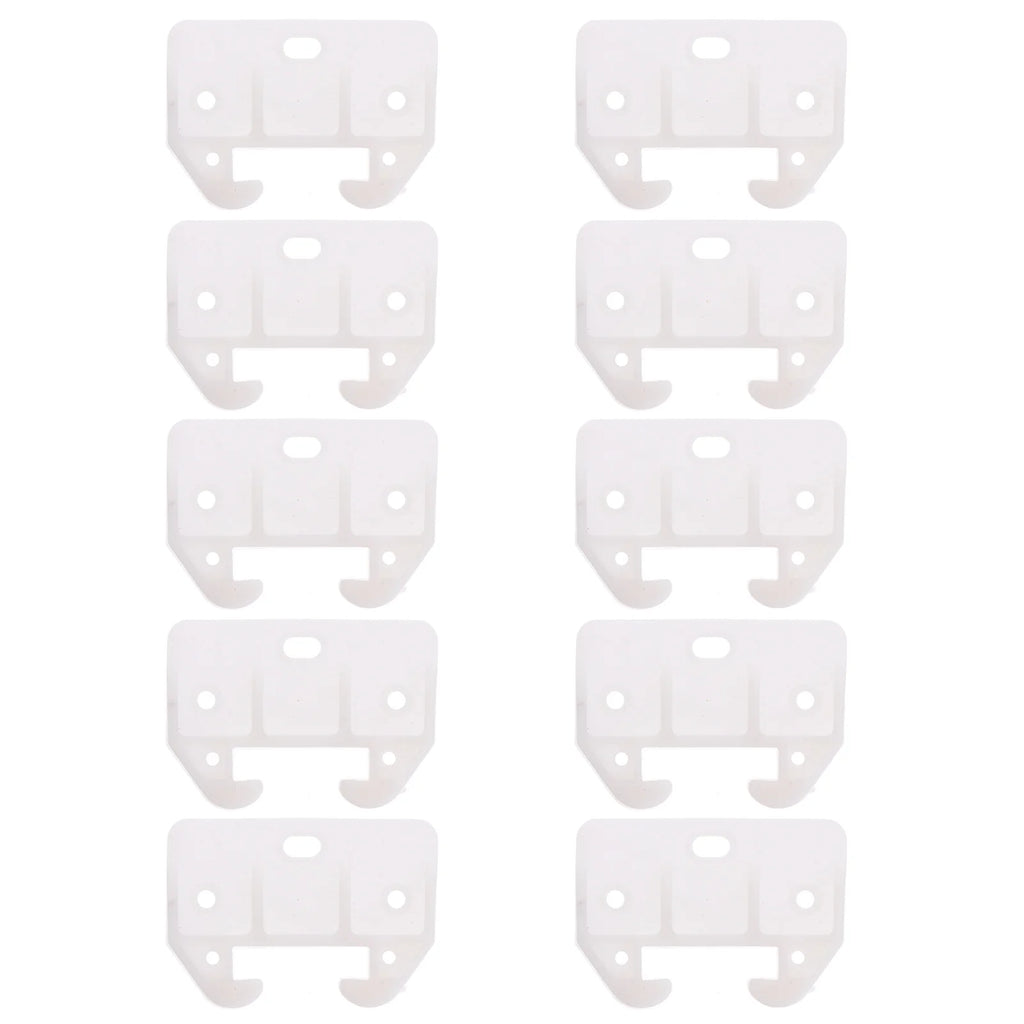 10pcs White Plastic Drawer Rail Guides Slides for Nightstands Cabinets Wardrobes Door Latch Track Hardware Home Organization