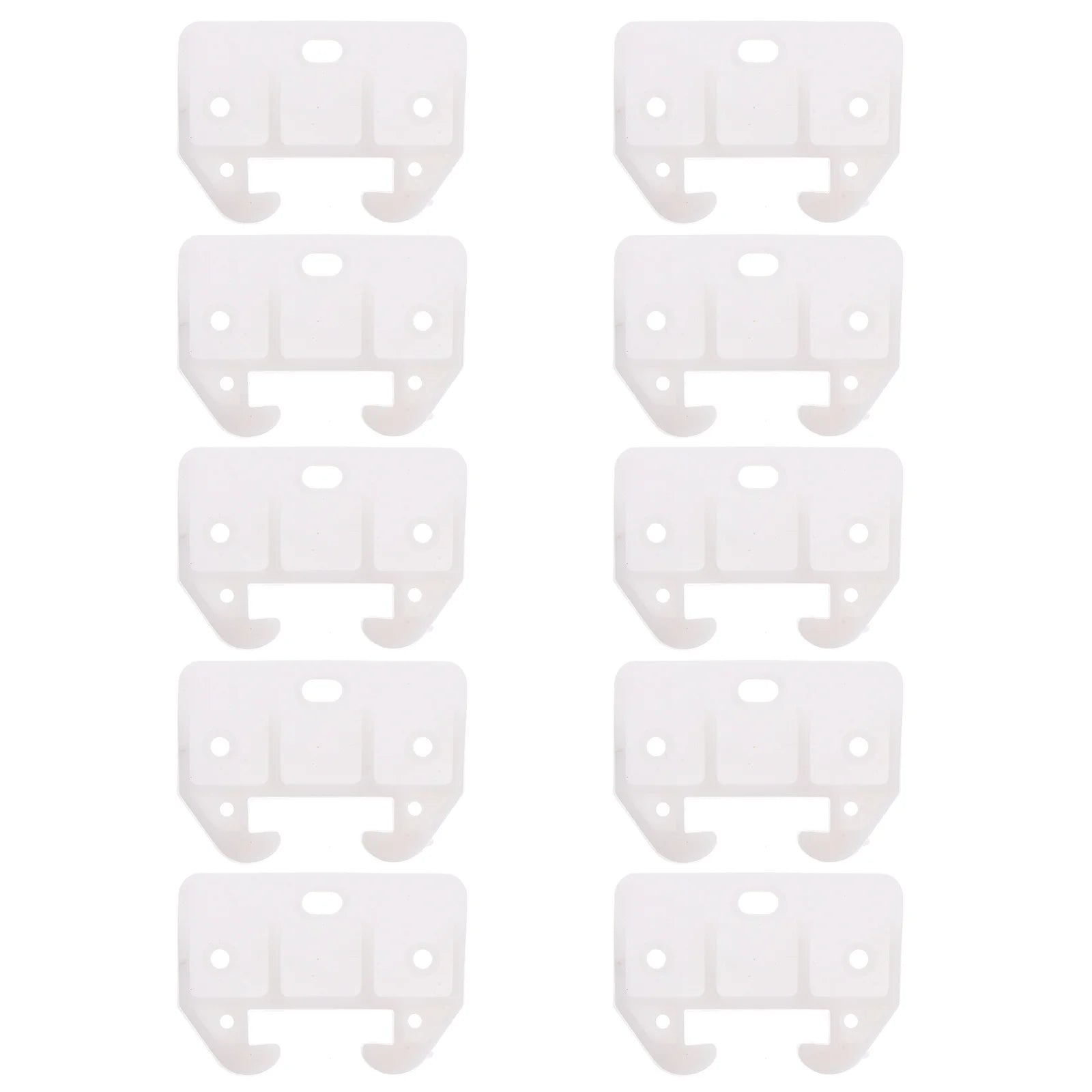 10pcs White Plastic Drawer Rail Guides Slides for Nightstands Cabinets Wardrobes Door Latch Track Hardware Home Organization