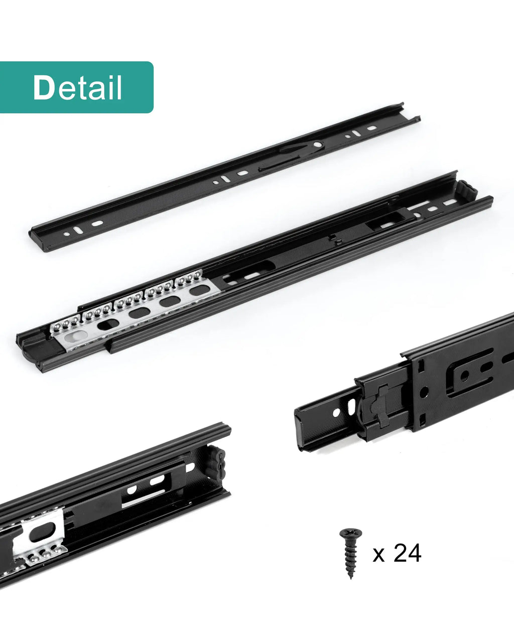 Drawer Rail 10~20Inch Stainless Steel Ball Bearing Slides Drawer Sliding Track 3-Section Full Extension Cabinet Furniture Slides