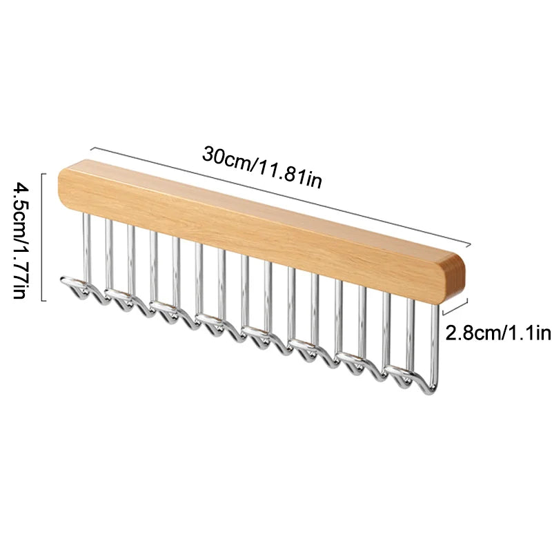 Clothes Hanger Bar for Closet Multifunctional Pull Out Hook Rack Wardrobe Sliding Rack Space Saving Closet Rod for Ties Scarves