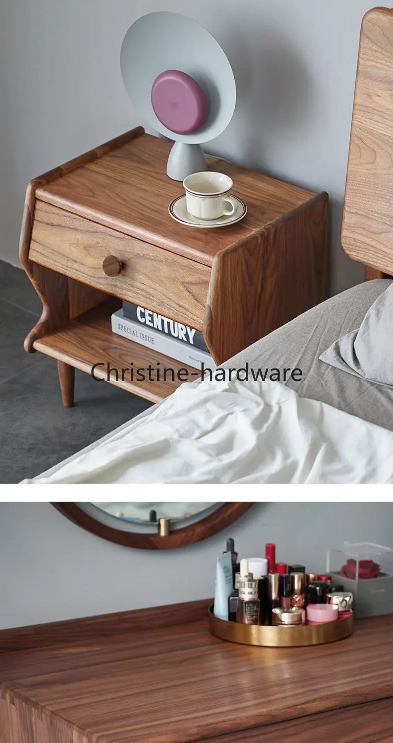 Simple Modern Wooden Cabinet Round Single-hole Handle Drawer Door Kitchen Shoe Cabinet Solid Wood Log Handle