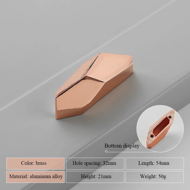 Modern Simple Geometric Design Golden Cabinet Handles Gray Drawer Knobs Kitchen Cupboard Door Handles Furniture Handles Hardware