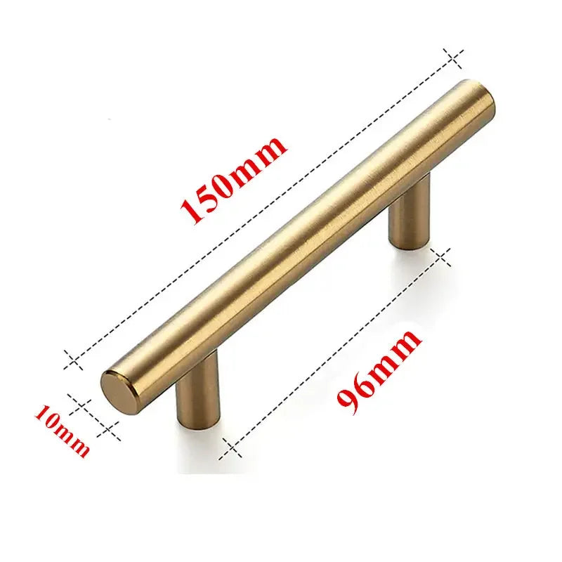 T Modern Minimalist Handles Brushed Brass Gold Cabinet Door Handles Zinc Alloy Bath Drawer Handles Kitchen Furniture Hardware