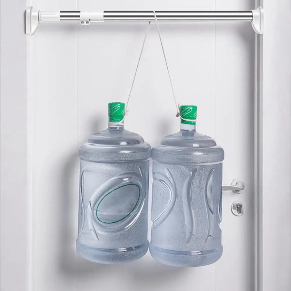 Strong Bearing Hanging No Drill Multi Purpose Clothing Rod Bracket Curtain Rail Pole Clothes Drying Hanger