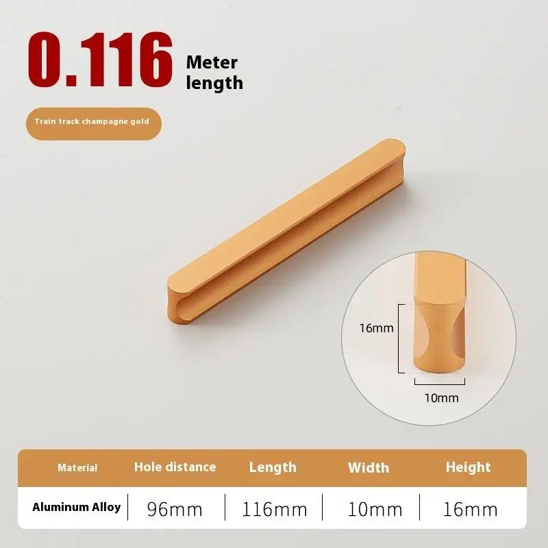 Modern Simple Light Luxury I-Shaped Cabinet Door Handle Extended Round Head Drawer Wardrobe Cabinet Furniture Door Handle