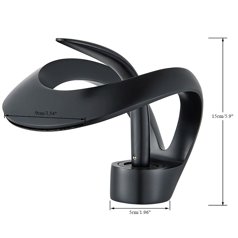 Black Bathroom Basin Taps Single Handle Waterfall Faucet Solid Brass Basin Mixer Taps Creative Hollowed Out Design Water Tap