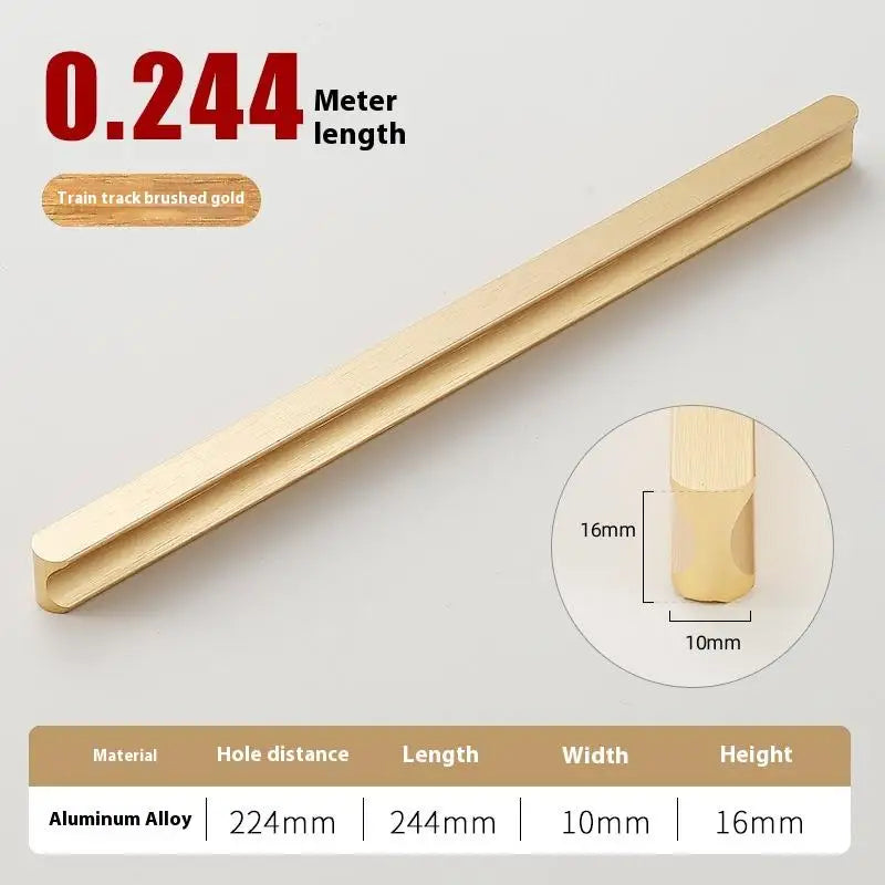 Modern Simple Light Luxury I-Shaped Cabinet Door Handle Extended Round Head Drawer Wardrobe Cabinet Furniture Door Handle