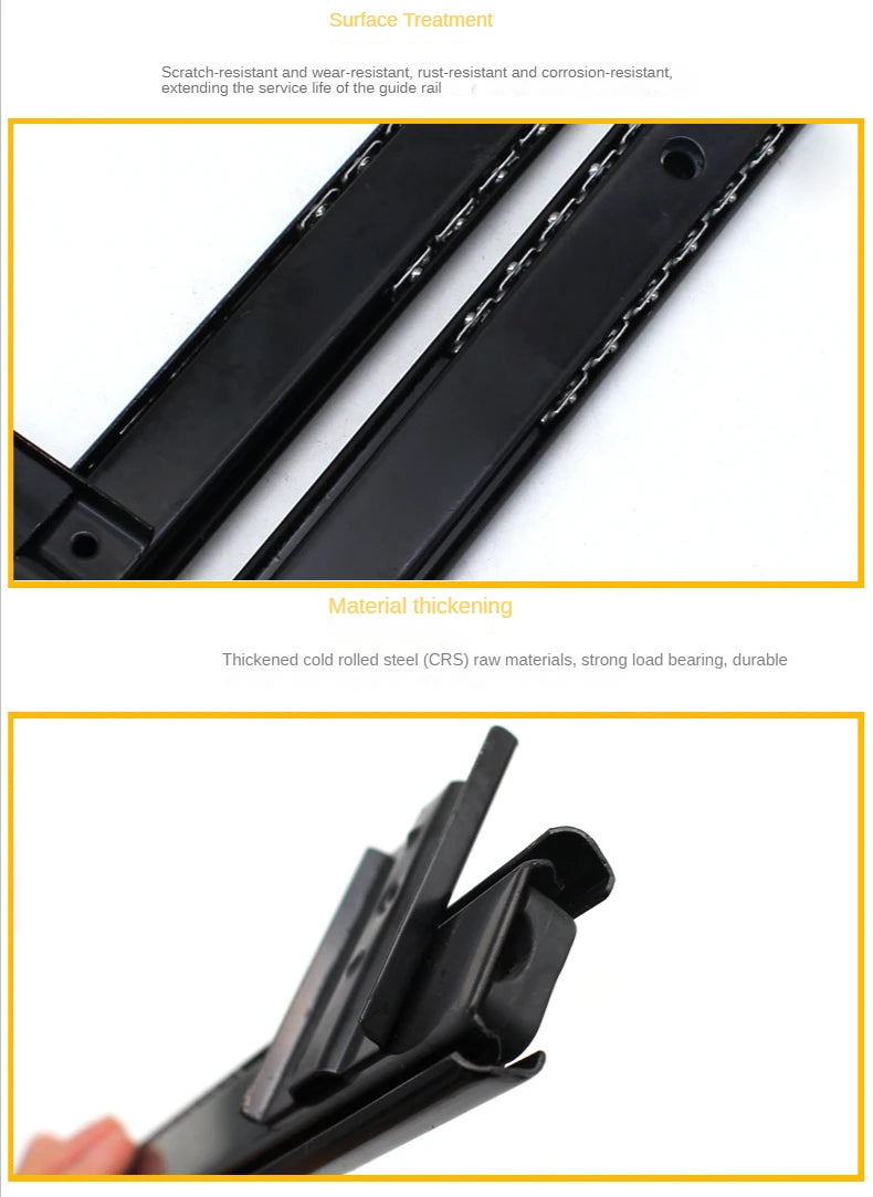 2pcs Computer Desk Drawer Slides Rail Track Hoisting Keyboard Tray Slide Rail Pull Steel Ball Furniture Hardware Accessories