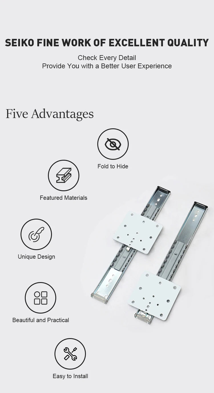 Furniture Interior Extension Cabinet Drawer Slides Soft Closing Heavy Duty Pocket Door Sliding System Easy installation