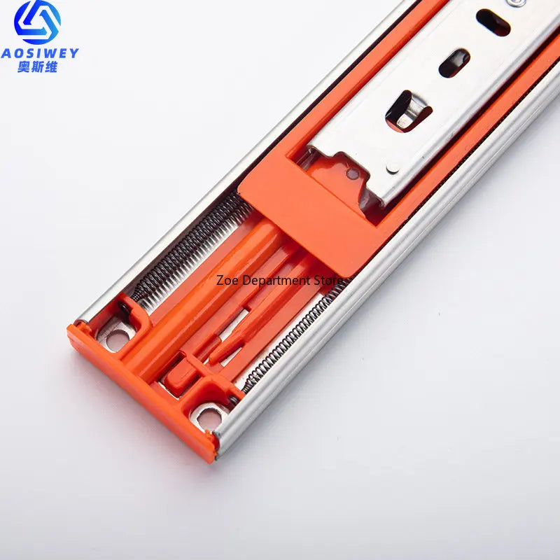 Buffer Damper Rails 10"-22" Stainless Steel Cabinet Slides Soft Close Three-Section Drawer Rails Drawer Slides Hardware