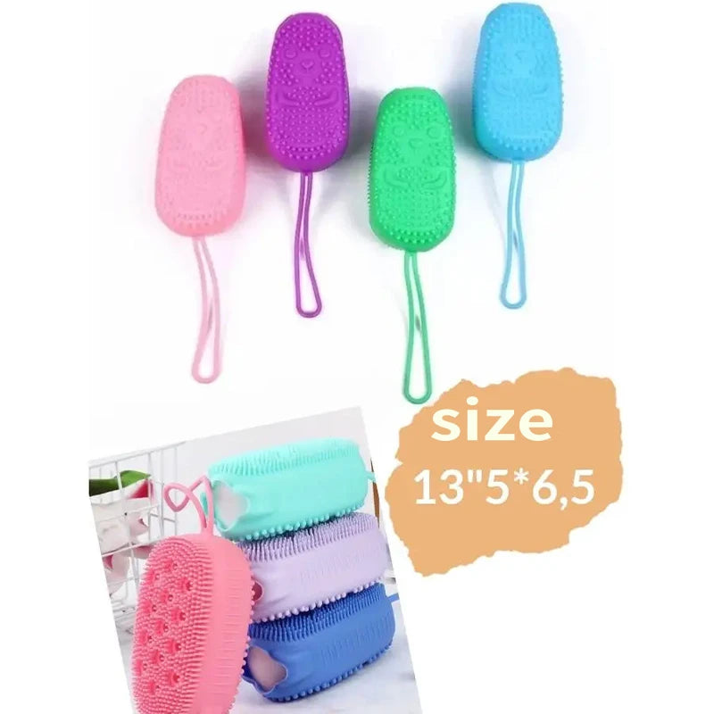Bathroom brush silicone bath towel shower tool, labor-saving and convenient, double-sided bubble brush, sponge bath towel, house