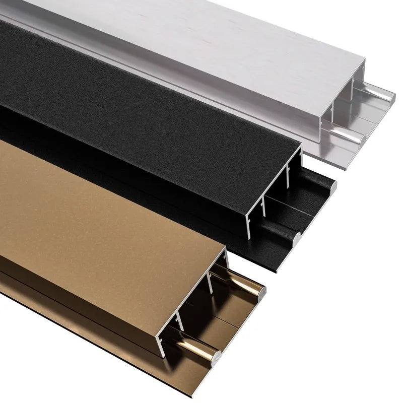 Sliding door slide rail aluminum alloy No slotting required thicken Dual track system Cam guide rail Pass through door slot