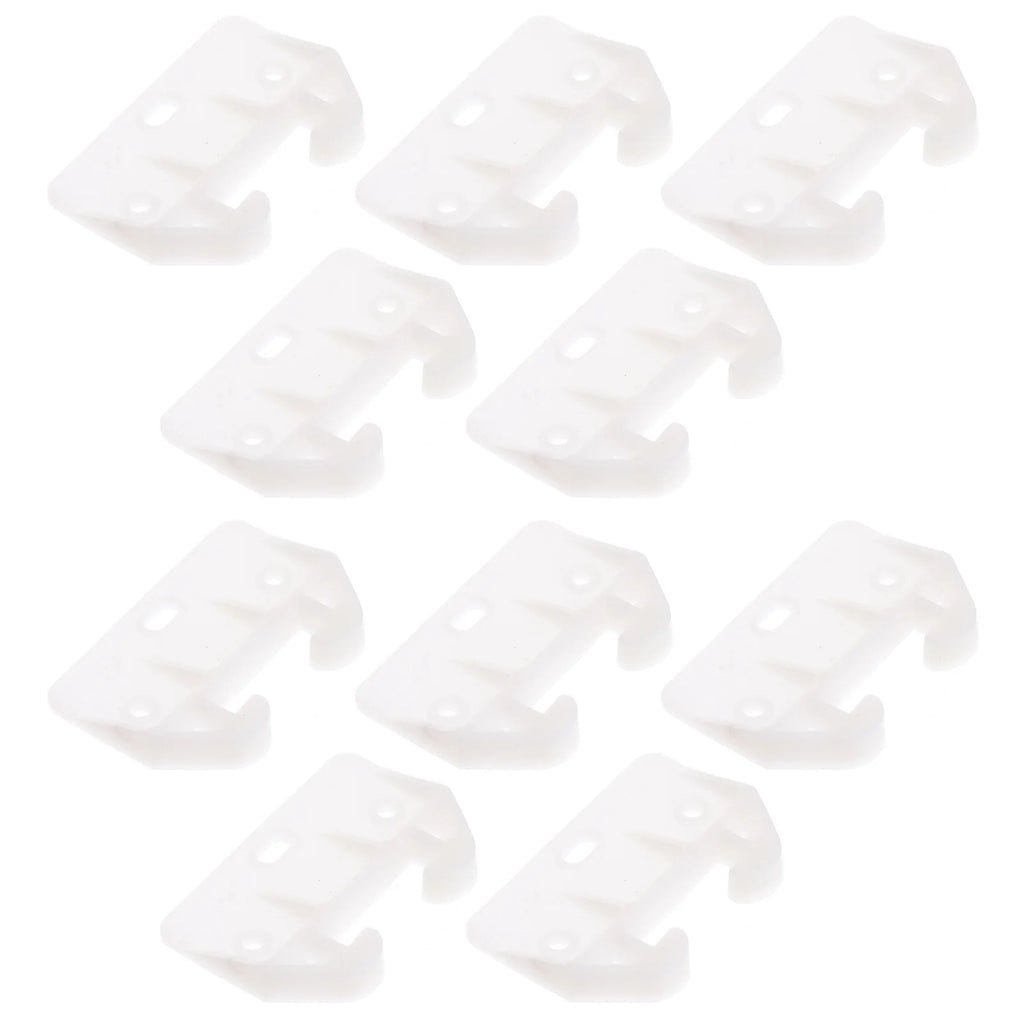 10pcs White Plastic Drawer Rail Guides Slides for Nightstands Cabinets Wardrobes Door Latch Track Hardware Home Organization