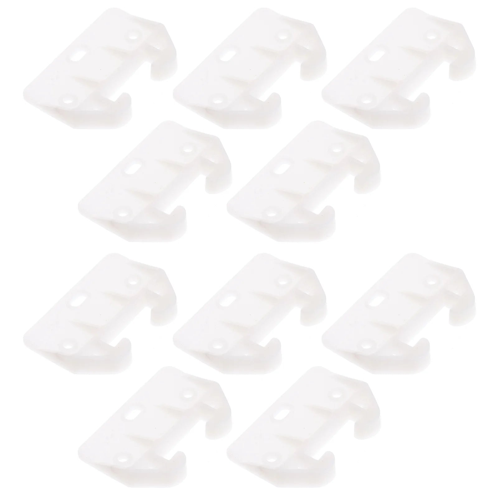 10pcs White Plastic Drawer Rail Guides Slides for Nightstands Cabinets Wardrobes Door Latch Track Hardware Home Organization