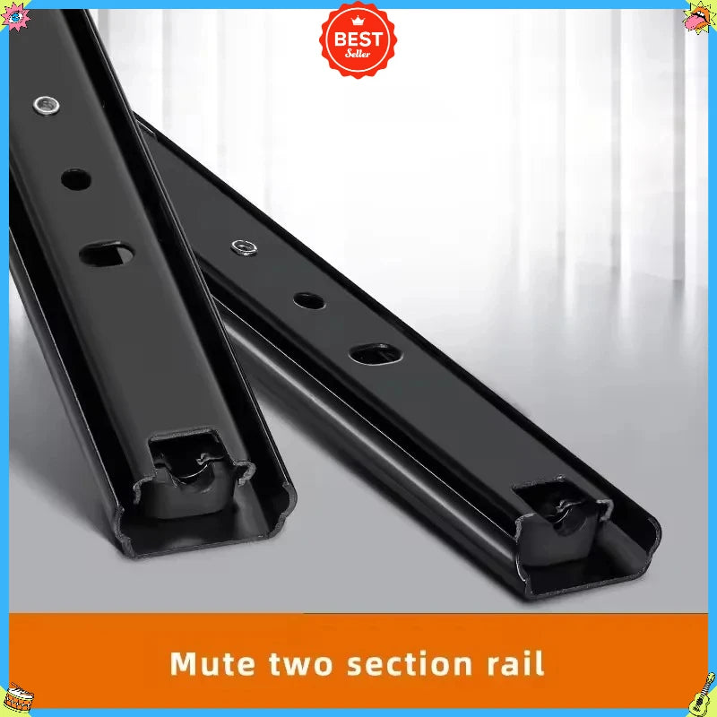 Cold-rolled steel drawer slides 8~20 inches - three-section smooth close drawer slides,heavy-duty sliding track cabinet hardware